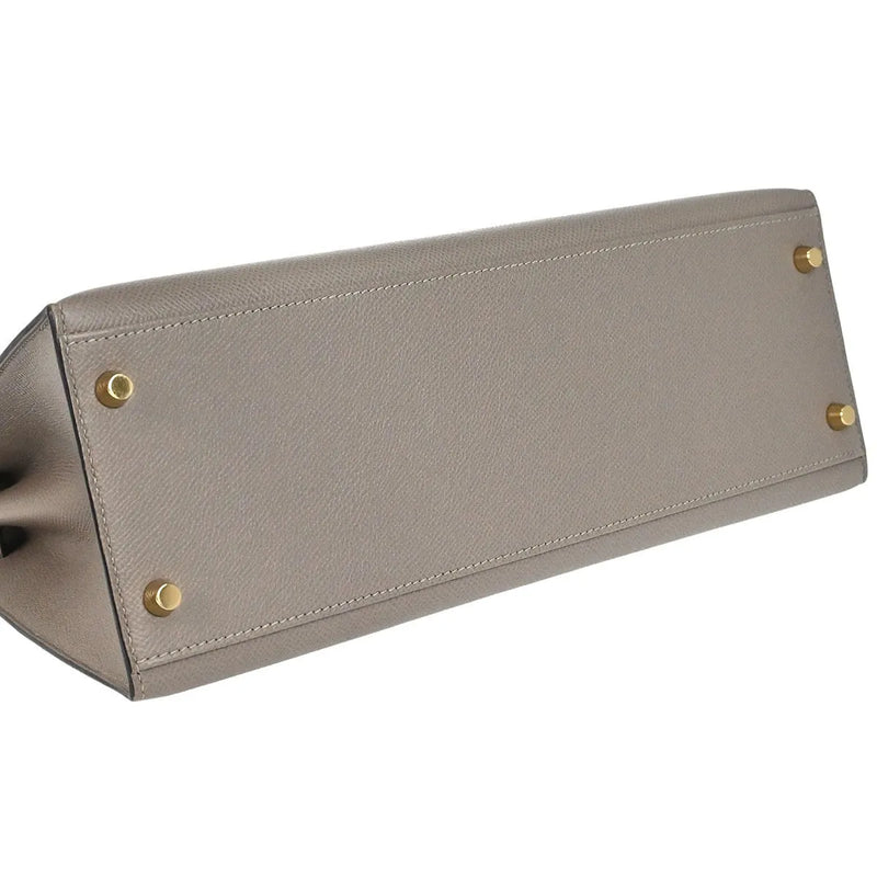 Hermes Kelly Grey Epsom With Gold Hardware Gray Leather Bag