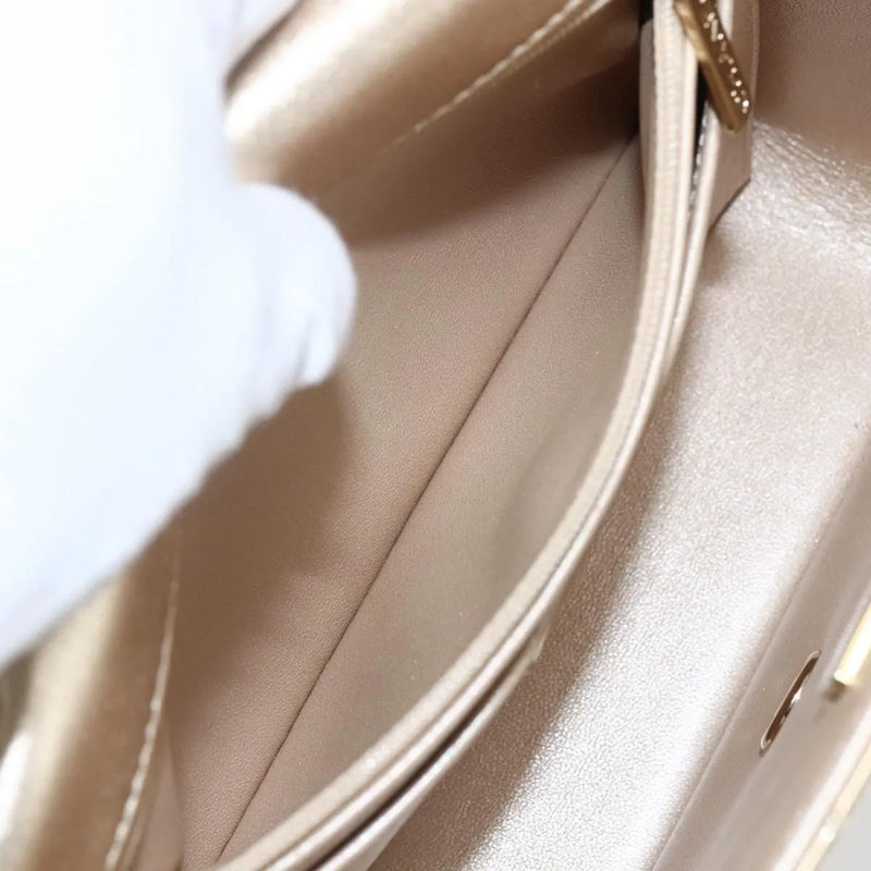 Chanel Hollywood Boulevard Backpack With Star Coin Purse Quilted Metallic Leather Gold Patent_leather Bag