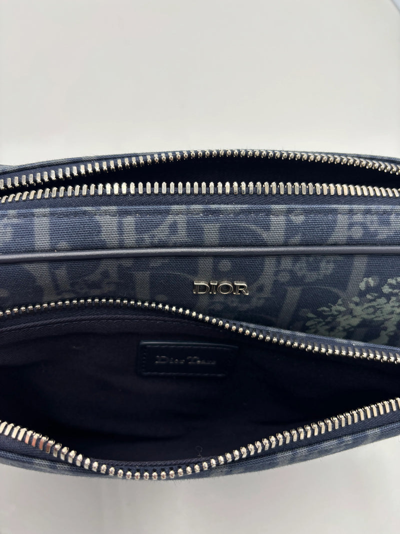 Christian Dior Saddle Tripple Oblique Canvas Black Bag