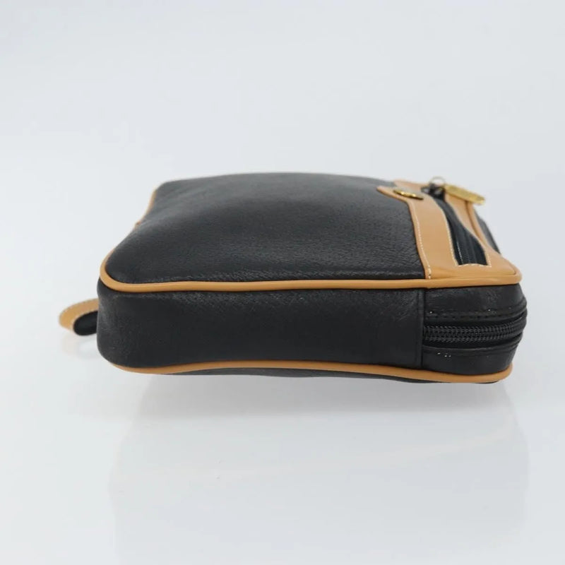 Gucci Vintage Clutch Leather Black Bag