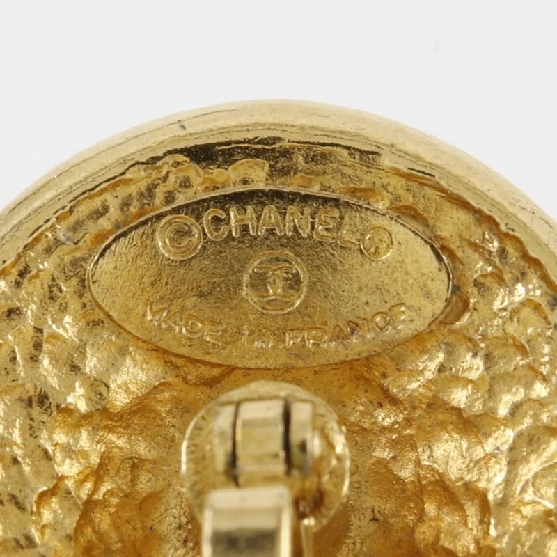 Chanel Vintage Logo Round Plated Gold Gold_plated Jewelry
