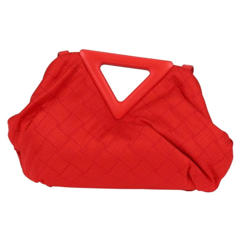 Bottega Veneta Point Chunky Knit Fabric Red Nylon Bag
