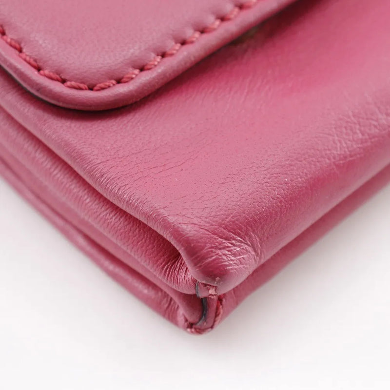 Valentino Garavani Va Voom Clutch Leather Pink Bag