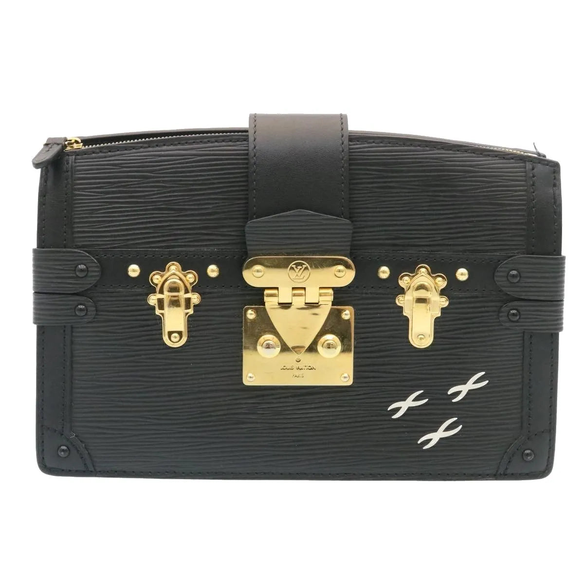 Louis Vuitton Trunk Clutch Epi Leather Black Bag