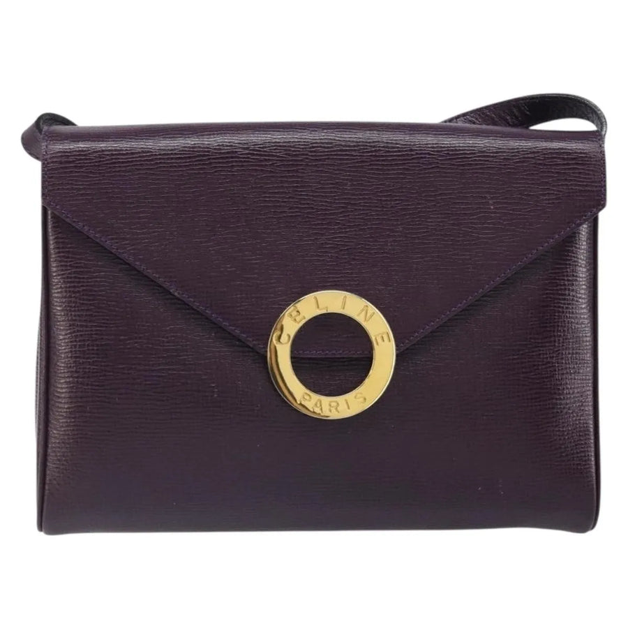 Celine Circle Logo Leather Purple Bag