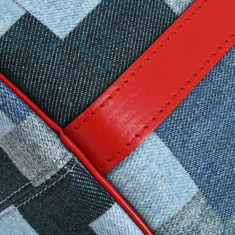 Louis Vuitton Speedy Bandouliere Damier And Monogram Patchwork Denim Blue Denim_jeans Bag