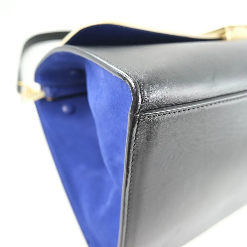 Celine Trapeze Leather With Suede Black Bag