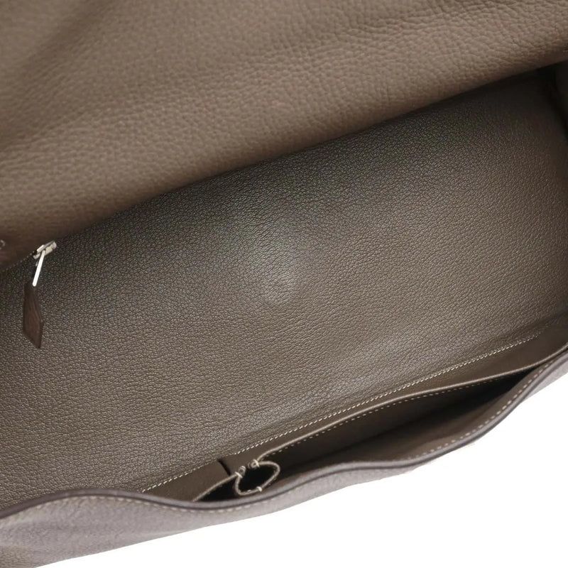 Hermes Shoulder Kelly Clemence Gray Leather Bag