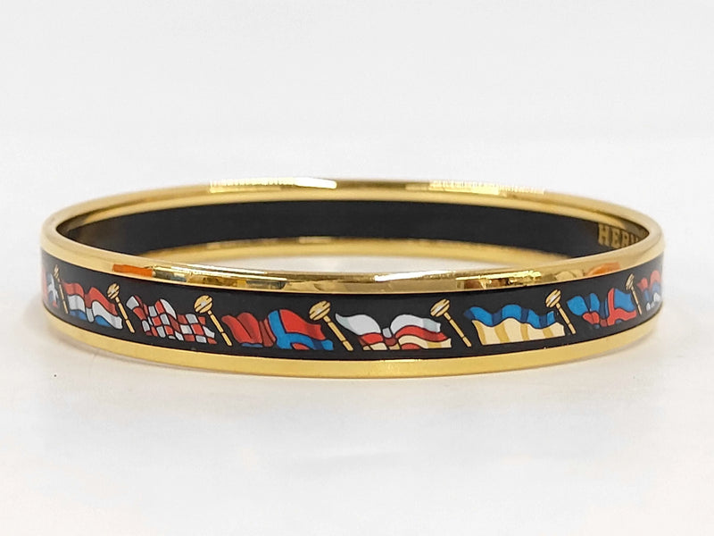 Hermes Uni Bangle Enamel Multicolour Metal Jewelry