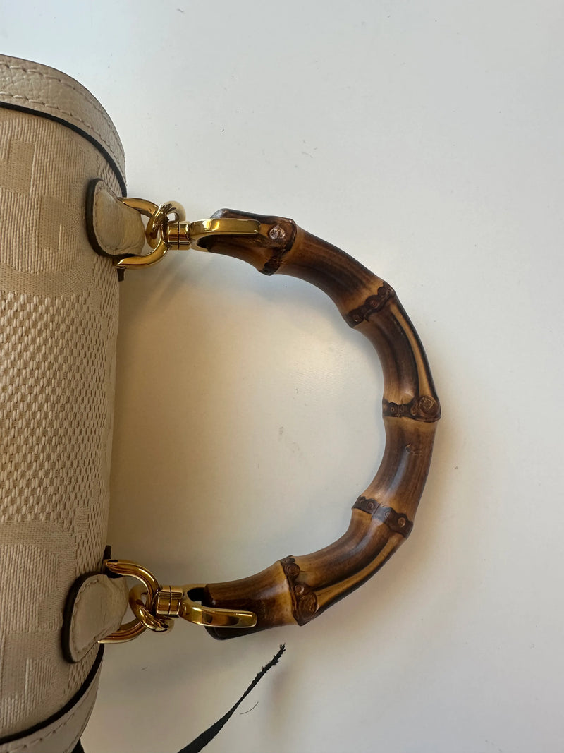 Gucci Vintage Convertible Bamboo Top Handle Leather Other Bag