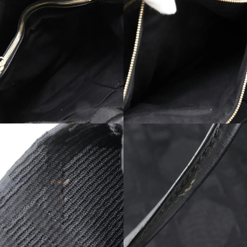 Christian Dior Lady Cannage Matelassé Black Canvas Bag