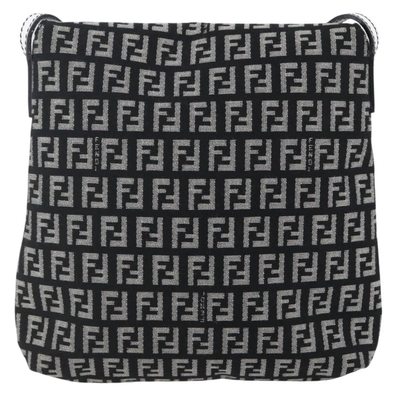 Fendi Vintage Flap Zucchino Canvas Black Bag