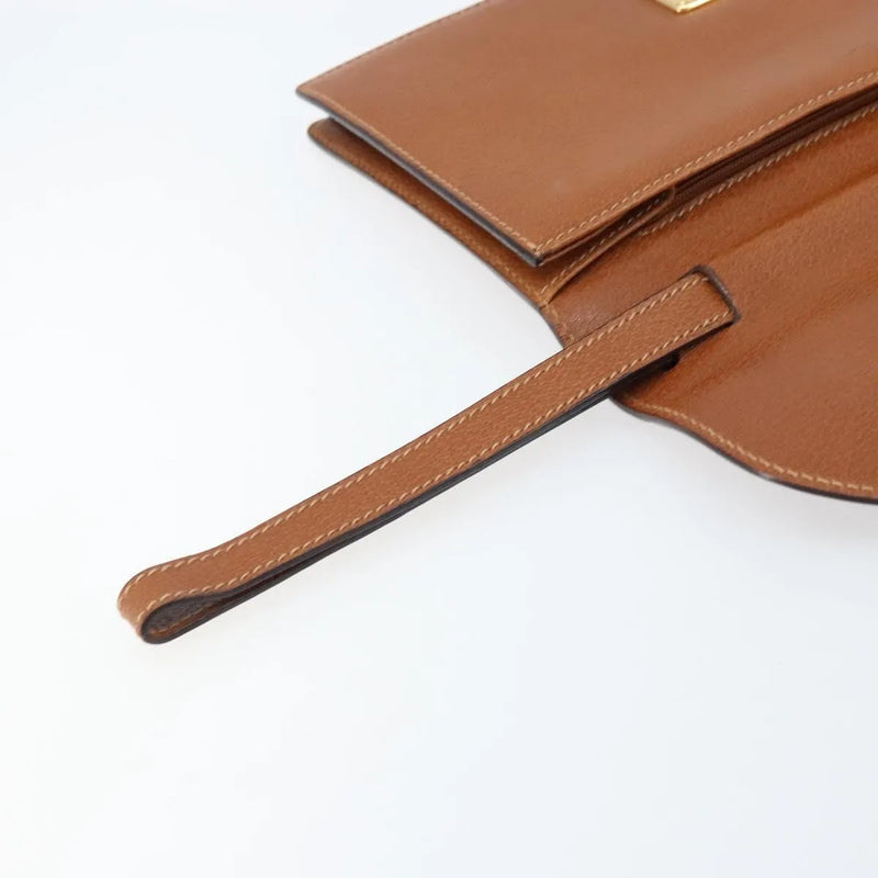 Gucci Vintage Clutch Leather Brown Bag