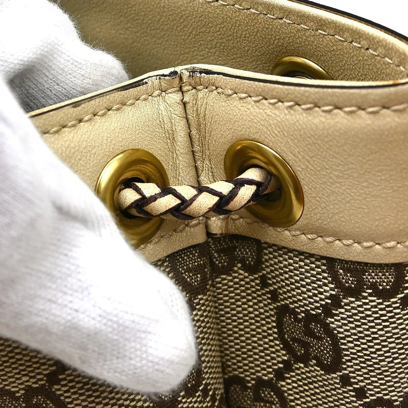 Gucci Miss Gg Tote Canvas With Leather Beige Bag