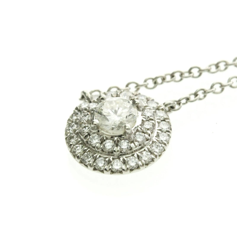 Tiffany & Co. Soleste Round Pendant Platinum With Diamonds Silver Jewelry