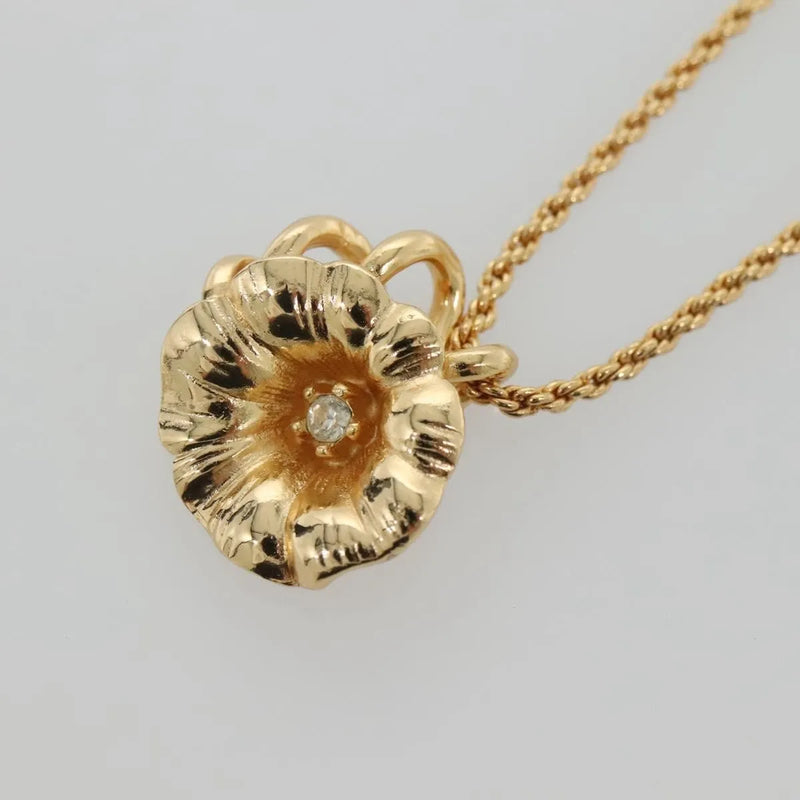 Christian Dior Logo Flower Metal Gold Jewelry