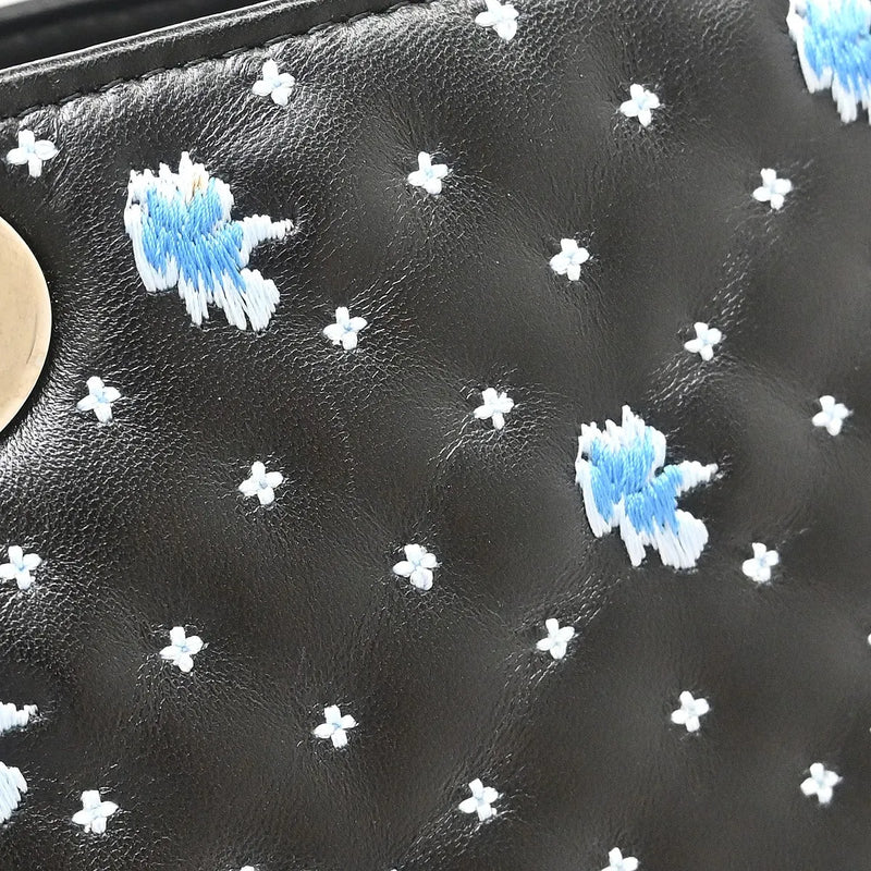 Christian Dior Lady Cannage Quilt Lambskin Black Leather Bag
