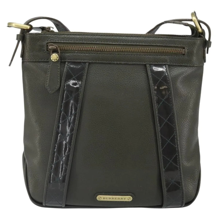 Burberry Vintage Leather Khaki Bag