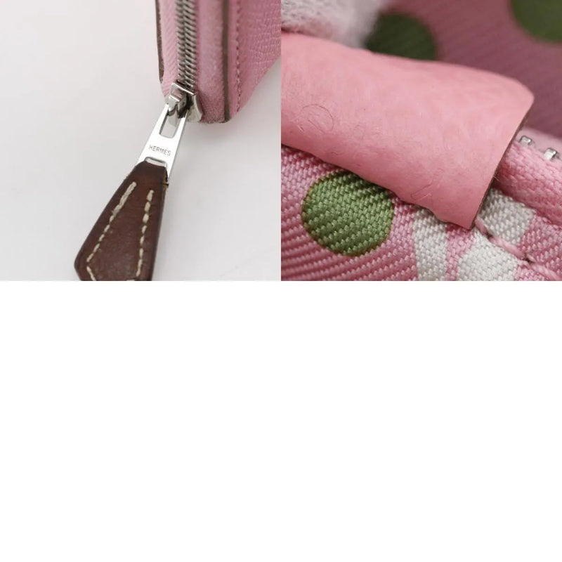 Hermes Azap Zip Around Epsom Pink Leather Accessory
