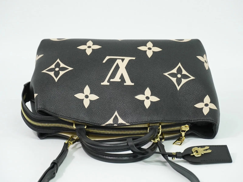 Louis Vuitton Petit Palais Bicolor Monogram Empreinte Giant Black Leather Bag
