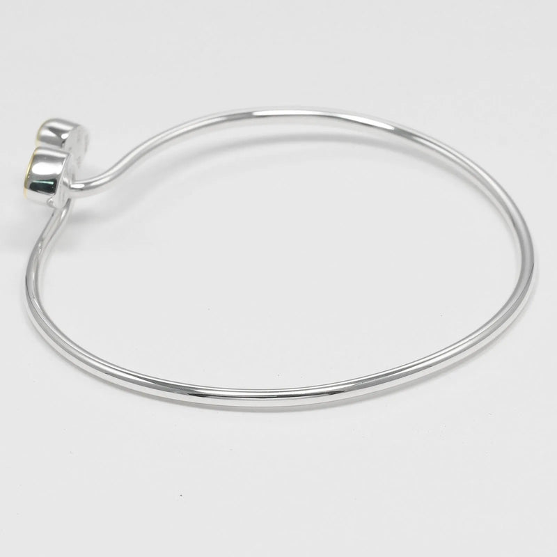 Tiffany & Co. Double Heart Lock Bangle Sterling Silver With 18k Yellow Gold Jewelry
