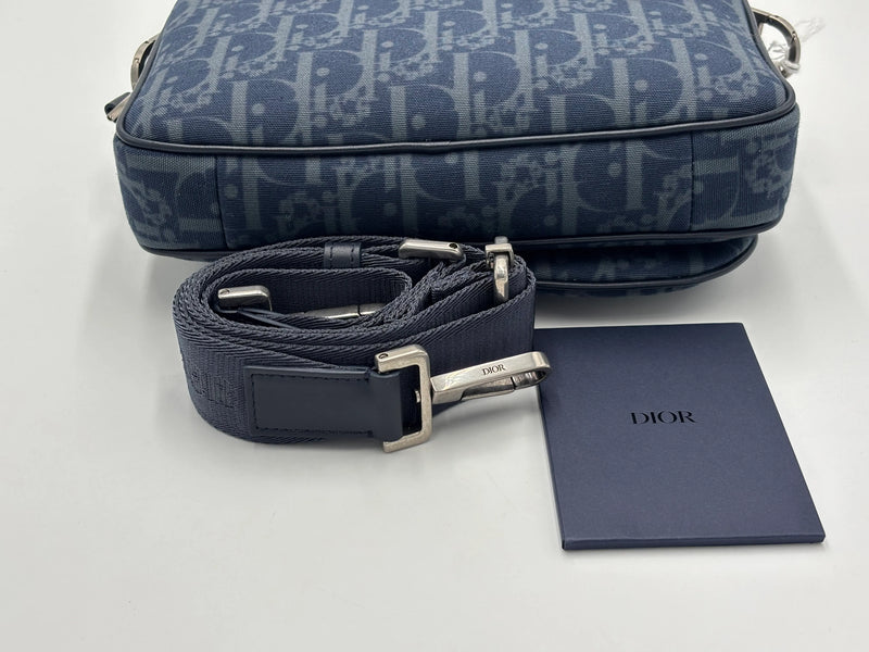 Christian Dior Saddle Tripple Oblique Canvas Black Bag