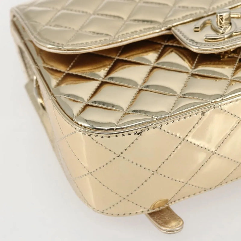 Chanel Hollywood Boulevard Backpack With Star Coin Purse Quilted Metallic Leather Gold Patent_leather Bag