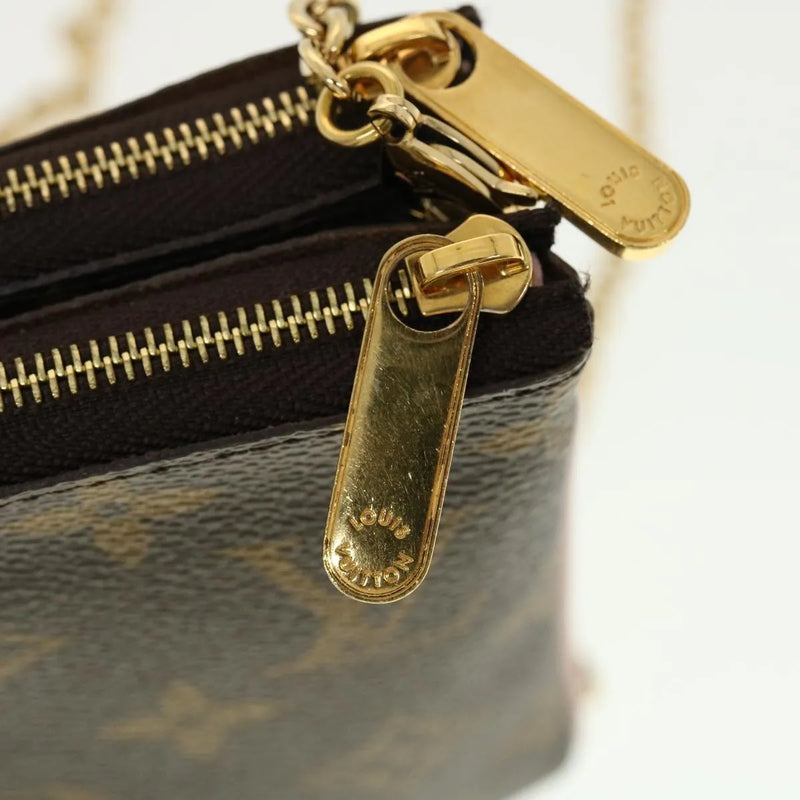 Louis Vuitton Double Zip Pochette Limited Edition Vivienne Xmas Monogram Canvas Brown Bag