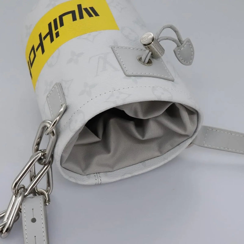 Louis Vuitton Chalk Nano Limited Edition Logo Story Monogram Canvas Gray Bag