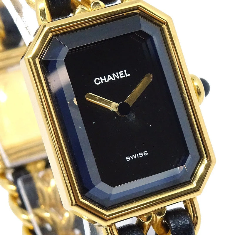 Chanel Premiere Rock Quartz Plated Metal And Leather Watch