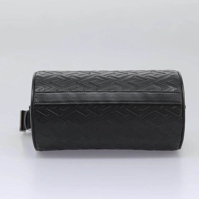 Versace La Greca Leather Black Bag