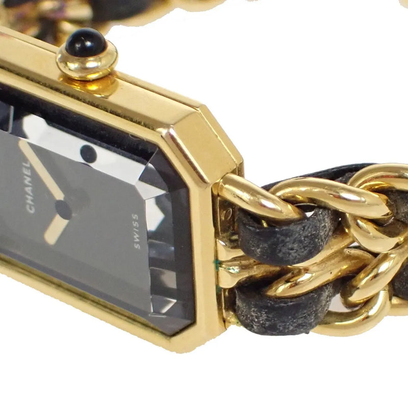 Chanel Premiere Rock Quartz Plated Metal And Leather Watch