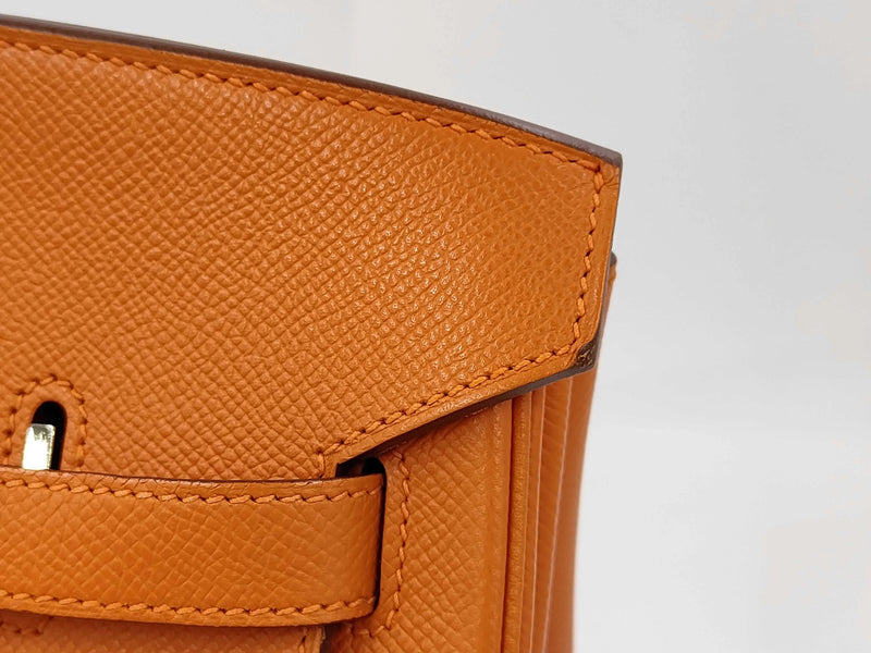 Hermes Birkin Epsom Orange Leather Bag