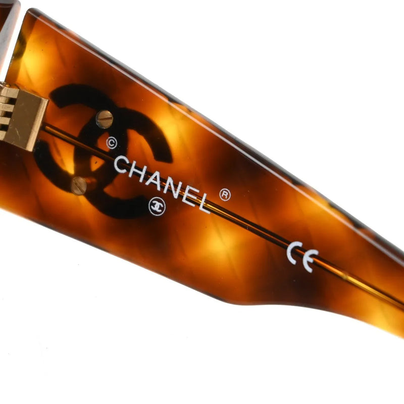 Chanel Cc Logo Matelasse Sunglasses Eye Wear Plastic Brown Accessory