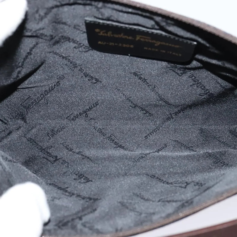 Salvatore Ferragamo Gancini Canvas Navy Bag