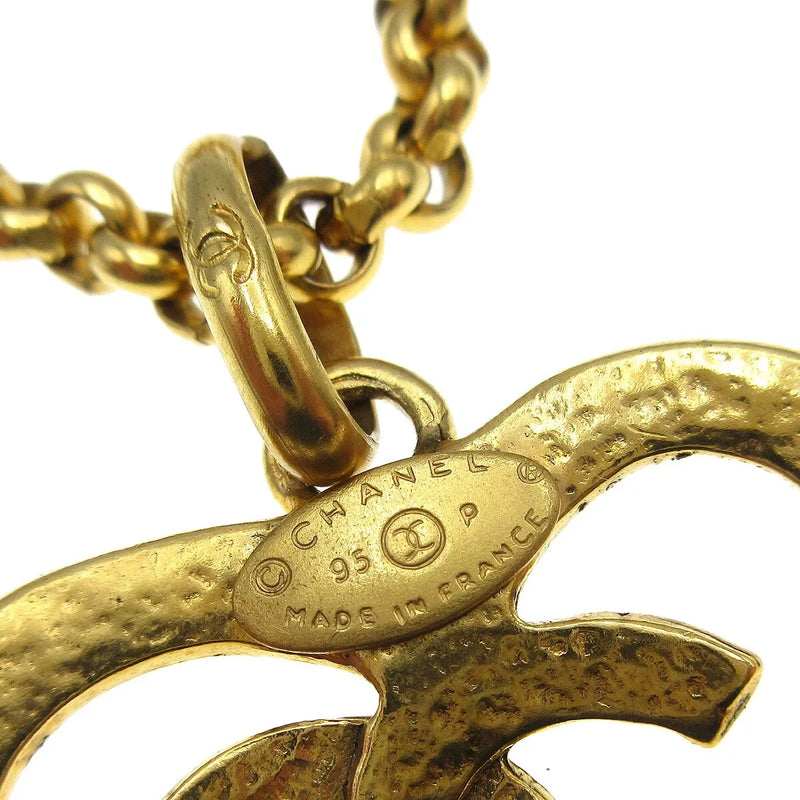 Chanel Cc Heart Pendant Metal Gold Gold_plated Jewelry