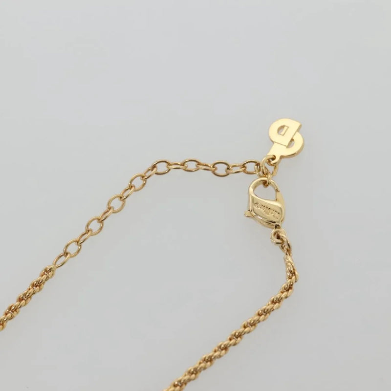 Christian Dior Logo Flower Metal Gold Jewelry