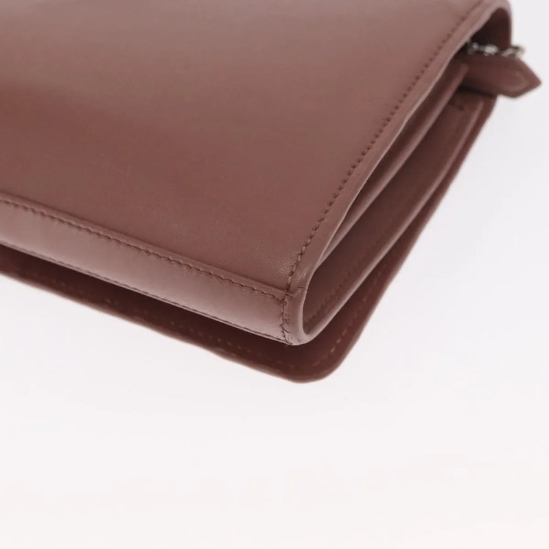Fendi F Is Wallet On Chain Leather Pink Bag