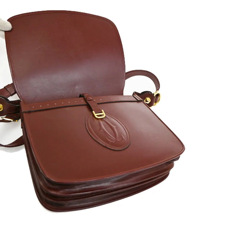 Cartier Must De Leather Burgundy Bag