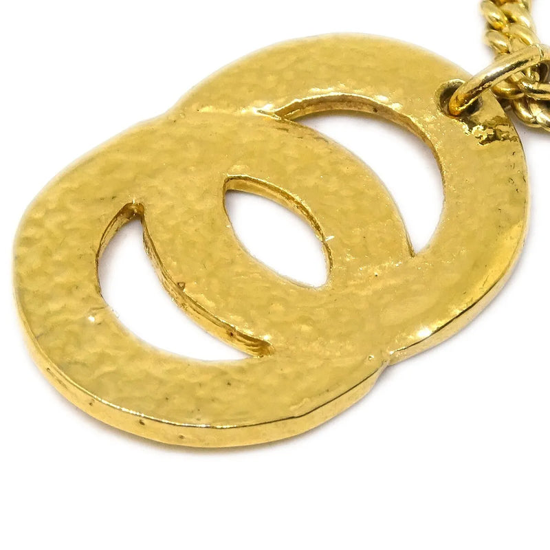 Celine Vintage Logo Circle Pendant Metal Gold Gold_plated Jewelry