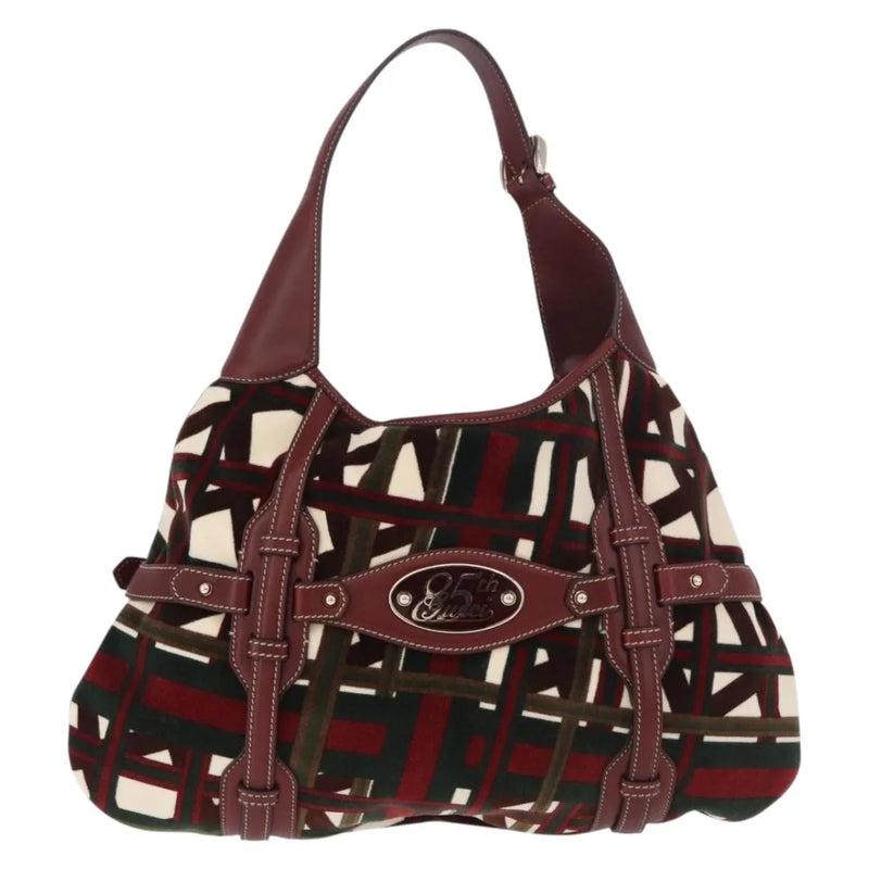 Gucci Vintage Jackie Shoulder Canvas And Leather Green Bag