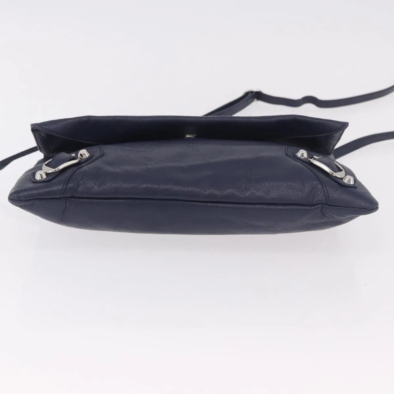 Balenciaga Classic Studs Envelope Strap Clutch Leather Navy Bag