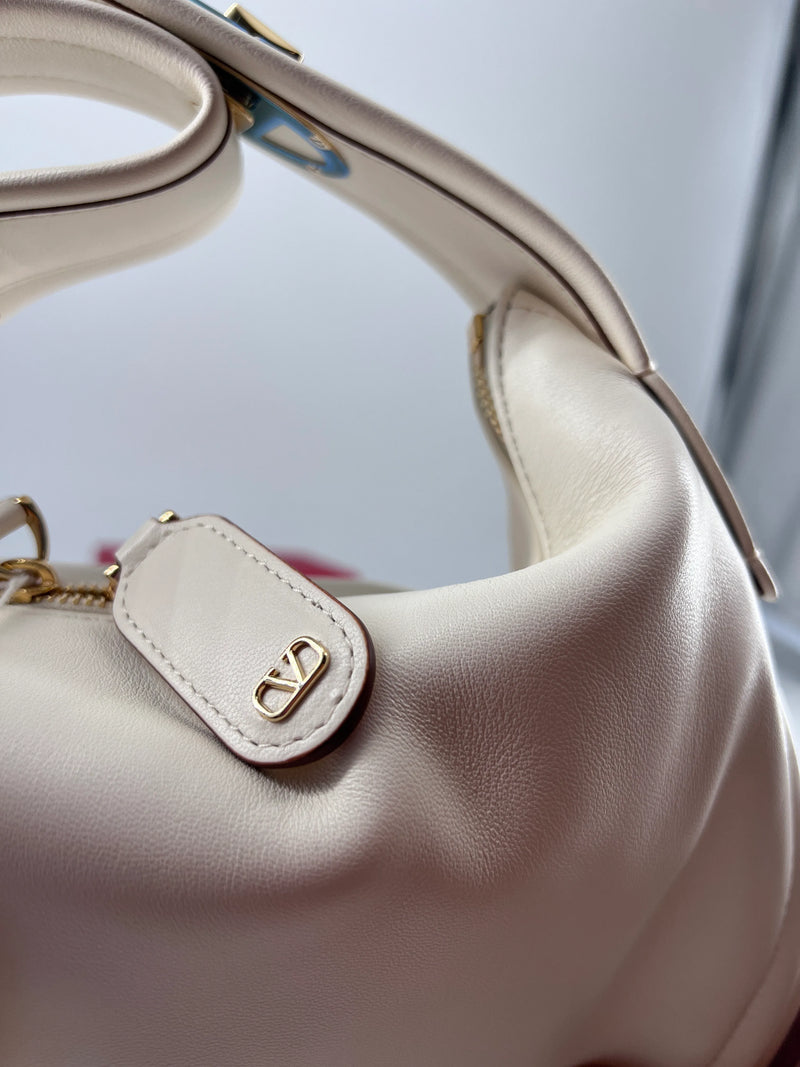 Valentino Garavani Ruffle Leather White Bag