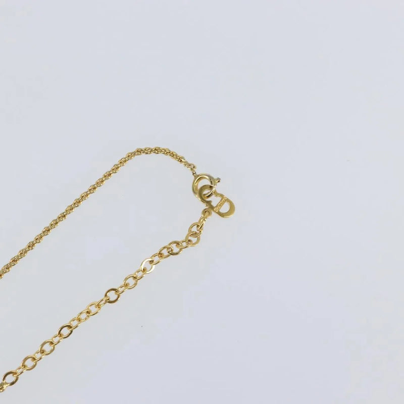 Christian Dior Cd Round Pendant Metal Gold Jewelry
