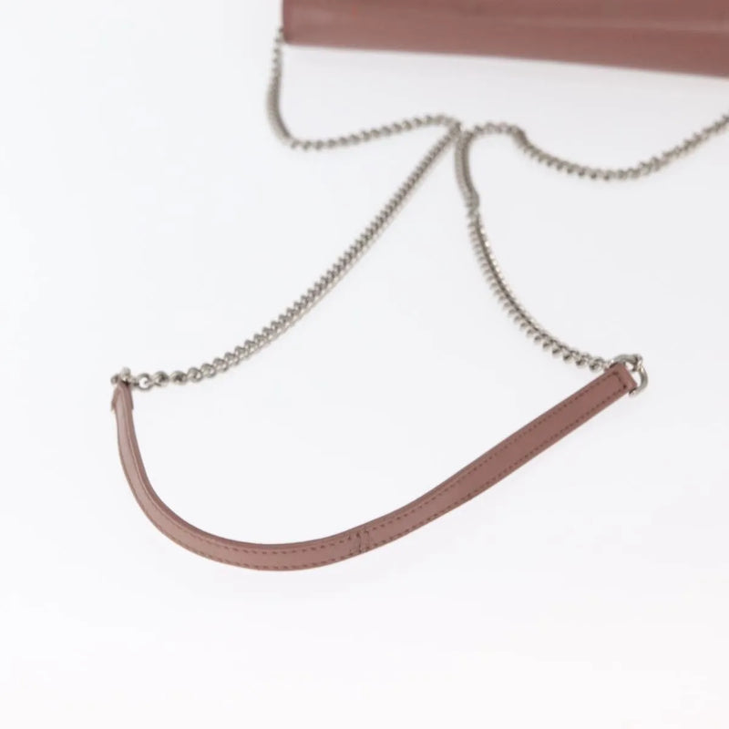 Fendi F Is Wallet On Chain Leather Pink Bag