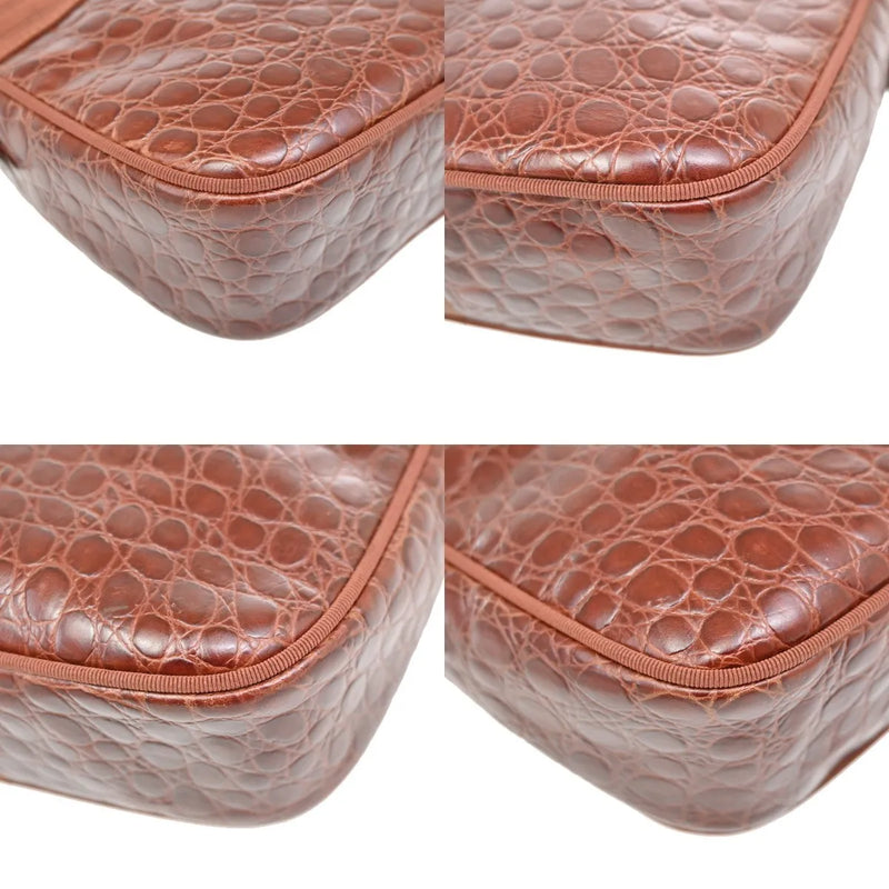 Salvatore Ferragamo Vala Leather Brown Bag
