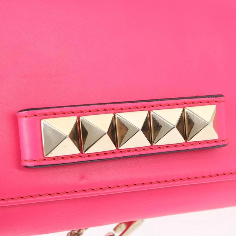 Valentino Garavani Va Voom Clutch Leather Pink Bag