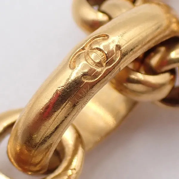 Chanel Vintage Cc Heart Pendant Long Metal Gold Gold_plated Jewelry