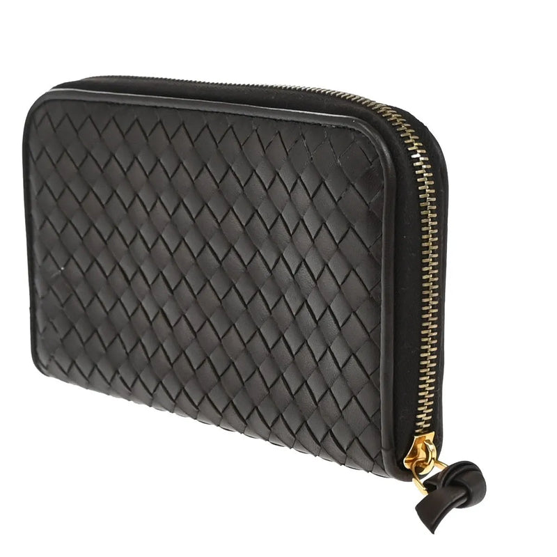 Bottega Veneta Intrecciato Long Zip Leather Brown Accessory