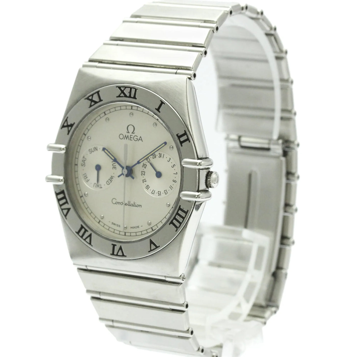 Omega Constellation Day Date Quartz Stainless Steel Watch